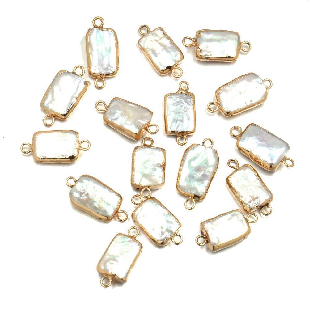 1645 10Pcs Natural Pearl Pendant Connectors Irregular Shape Pearl Charm